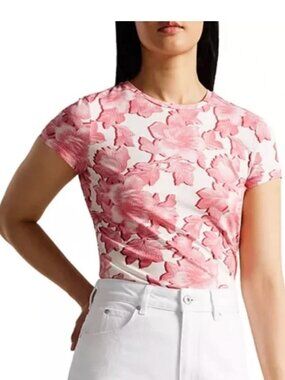 Ted Baker London Pink Floral Top Size 2 / Small